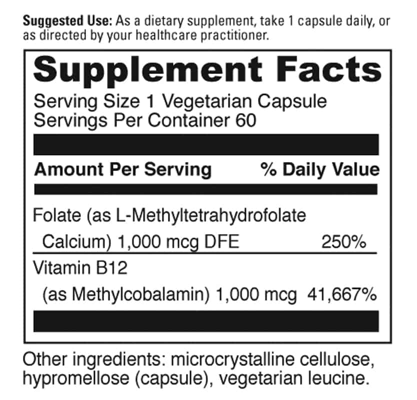 B12 & 5-MTHF (folate) (60 Capsules) - Doctor's Nutrition